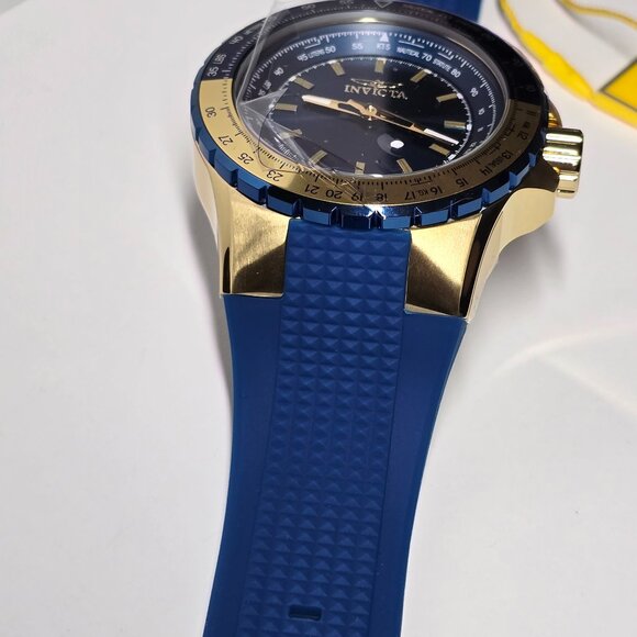 Invicta Aviator Men's Watch - 50mm, Gold, Blue (49668) - Picture 4 of 7